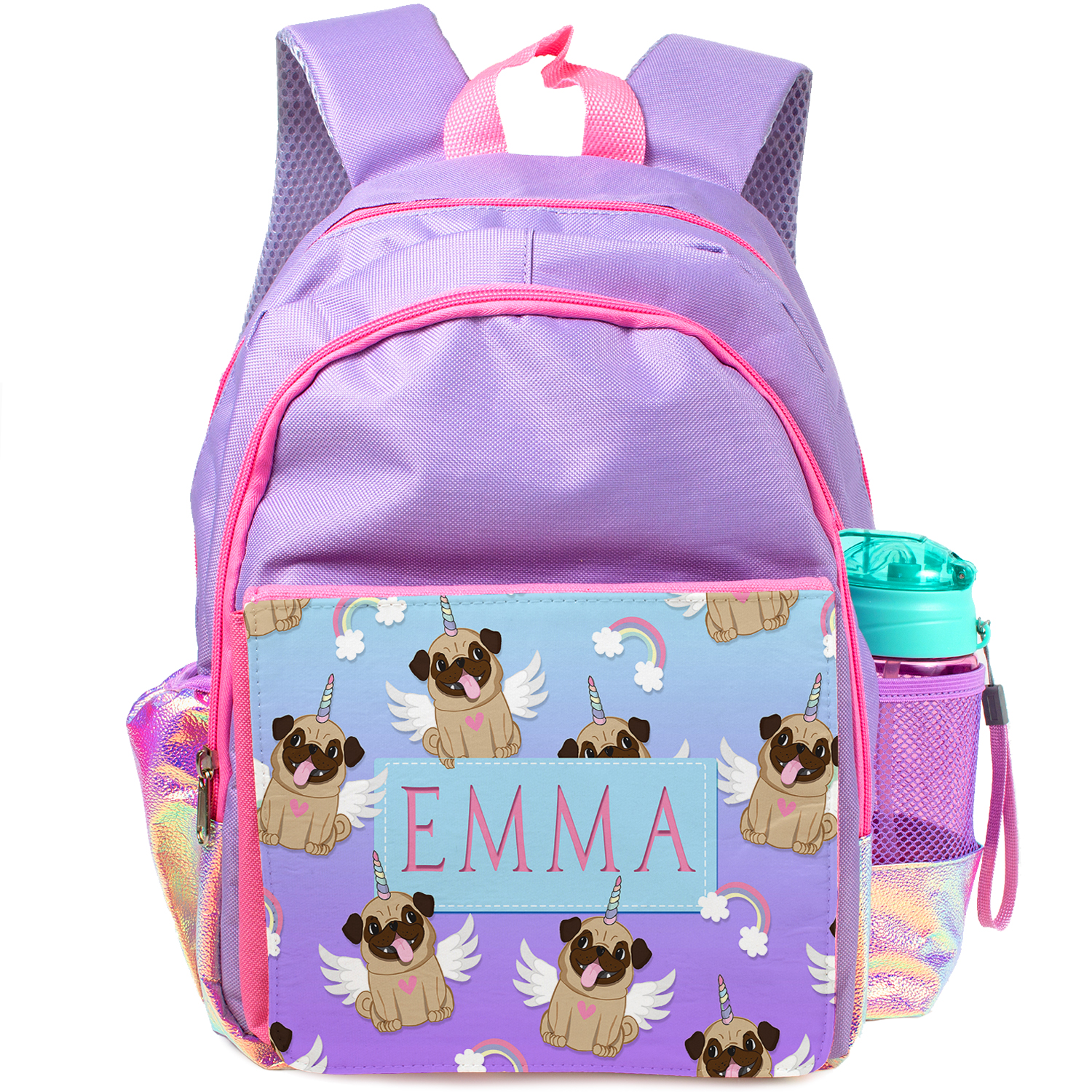 Personalised Unicorn Pug Unicorn Backpack Girls KS144