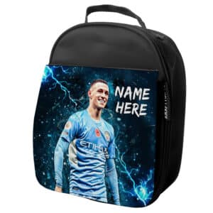 Personalised Phil Foden Man City Football Black School Lunch Bag NL22