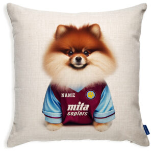 Aston Villa Football Pomeranian Dog Cushion Personalised Cover DFC563