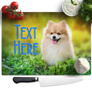 Personalised Pomeranian Dog Chopping Board KS165