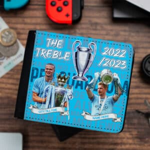 Personalised Manchester City Treble Winners Football Wallet MCT01