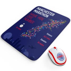 Personalised Manchester Marathon Mouse Mat Computer Pad 2024 Finisher Souvenir MAR05