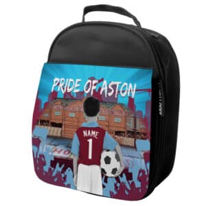Personalised Aston Villa Kids Football School Lunch Bag CF03