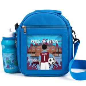 Personalised Aston Villa Kids Football School Lunch Bag CF03