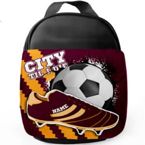 Personalised Bradford City Football Boot School Lunch Bag FB09
