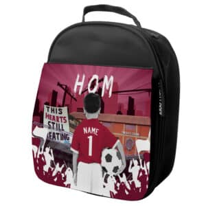 Personalised Hearts Kids Football School Lunch Bag CF26