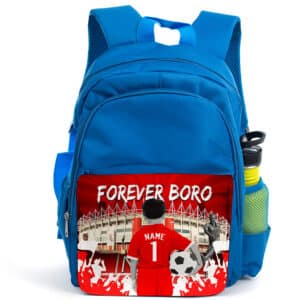 Personalised Middlesborough Kids Football Blue Backpack CF39