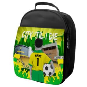 Personalised Norwich Kids Football School Lunch Bag CF42