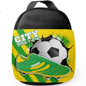 Personalised Norwich Football Boot School Lunch Bag FB41