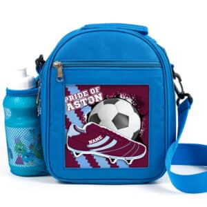Personalised Aston Villa Kids Football Boot School Lunch Bag FB03