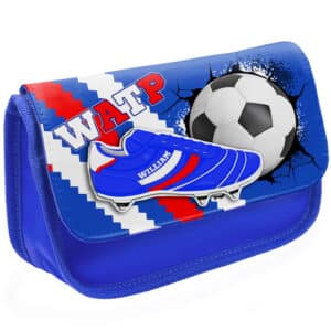 Personalised Glasgow Rangers Football Boot Kids Blue Pencil Case FB25