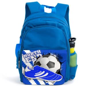 Personalised Preston Football Boot Blue Backpack FB45