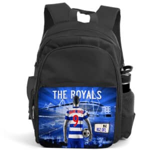 Personalised Reading Football Kids Black Backpack AF108