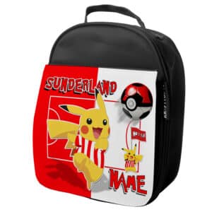 Personalised Sunderland Pokemon Football School Lunch Bag PF50