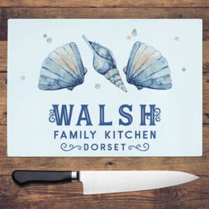 Personalised Seashell Seaside Chopping Board KCH86