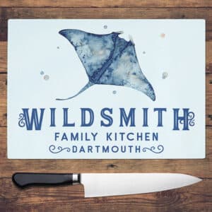 Personalised Stingray Seaside Chopping Board KCH88