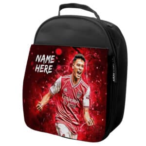 Personalised Martinelli Arsenal Football Black School Lunch Bag NL19