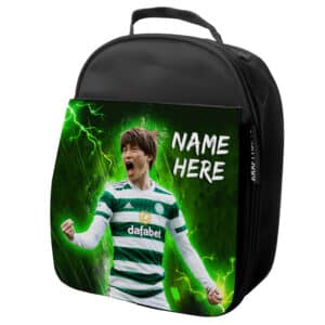 Personalised Kyogo Celtic Football Black School Lunch Bag NL40