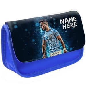 Personalised Aguero Manchester City Football Player Blue Pencil Case NLP01