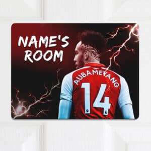 Personalised Aubameyang Arsenal Football Kids Bedroom Door Sign NLD03