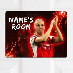 Personalised Beth Mead Womens Football Arsenal Girls Bedroom Door Sign NLD57