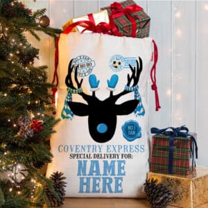 Personalised Coventry Football Reindeer Christmas Sack RCS19
