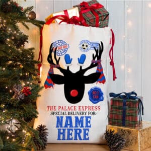 Personalised Crystal Palace Football Reindeer Christmas Sack RCS21