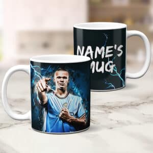 Personalised Haaland Man City Football Mug NLM31