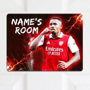 Personalised Jesus Arsenal Football Kids Bedroom Door Sign NLD36