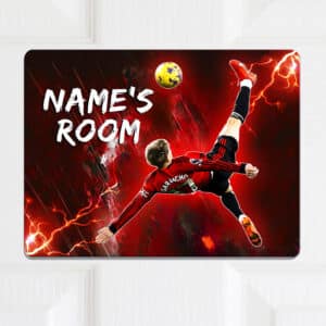 Personalised Garnacho Man Utd Football Kids Bedroom Door Sign NLD50