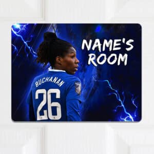 Personalised Kadeisha Buchanan Womens Football Chelsea Girls Bedroom Door Sign NLD65