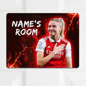 Personalised Leah Williamson Womens Football Arsenal Girls Bedroom Door Sign NLD71