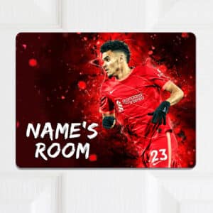 Personalised Diaz Liverpool Football Kids Bedroom Door Sign NLD20