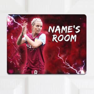 Personalised Rachel Daly Womens Football Aston Villa Girls Bedroom Door Sign NLD75