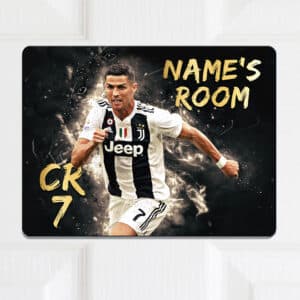 Personalised Ronaldo Juventus Football Kids Bedroom Door Sign CRD01