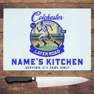 Personalised Colchester Vintage Nostalgia Football Chopping Board NFCH20
