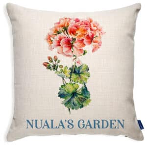 Personalised Geranium Cushion Cover Throw Pillow Decorative Floral Cute Gift KC137