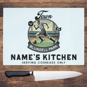 Personalised Grimsby Vintage Nostalgia Football Chopping Board NFCH36