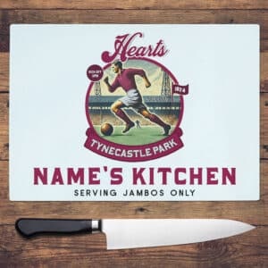 Personalised Heart of Midlothian Vintage Nostalgia Football Chopping Board NFCH38