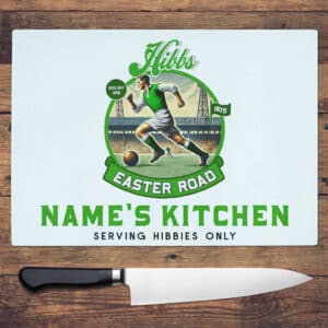 Personalised Hibernian Vintage Nostalgia Football Chopping Board NFCH40