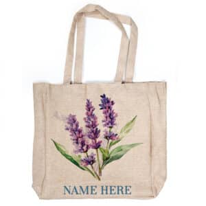 Personalised Lavender Shopping Bag Flower Reusable Tote Shopper Handbag KTB24