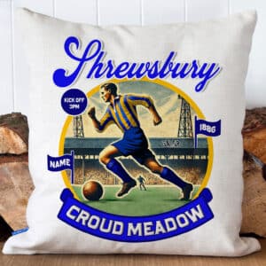 Personalised Shrewsbury Vintage Nostalgia Football Cushion Cover NF78