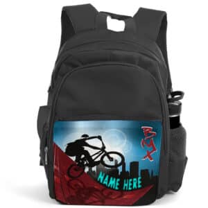 Personalised BMX Bike Kids Black Backpack SH027