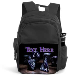 Personalised Dungeons Dragons Gamer Kids Black Backpack KS26