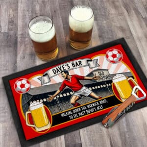 Personalised Manchester United Bar Runner Football Beer Mat SBR52
