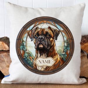 Personalised Bullmastiff Brindle Dog Portrait Cushion Cover GDC22