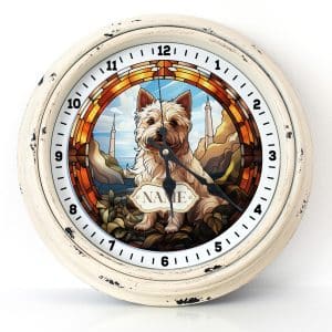 Personalised Cairn Terrier Dog Portrait Wall Clock GDCL25