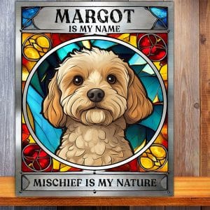 Personalised Cockapoo Dog Mischief Metal Sign DG10