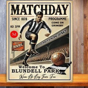 Personalised Grimsby Football Programme Retro Metal Sign PCS38