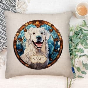 Personalised Great Pyrenees Dog Portrait Cushion Cover GDC55